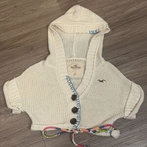 Y2K Hollister Cropped Hooded Cardigan Sweater Size XS